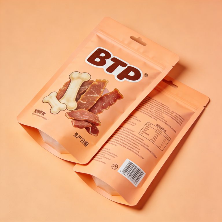 Custom Printed Tear Resistant Foil Zipper Pet Snack Food Stand up pouch 2