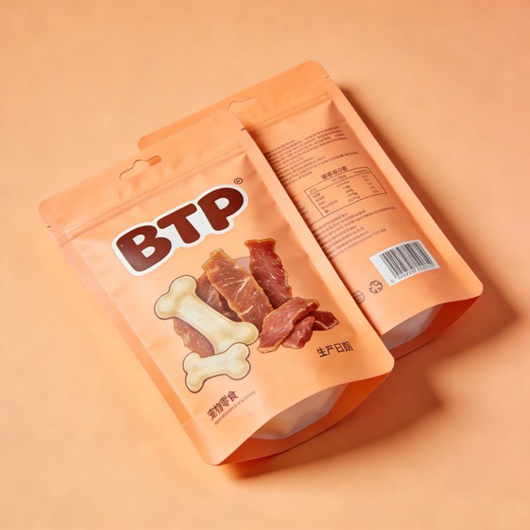 Custom Printed Tear Resistant Foil Zipper Pet Snack Food Stand up pouch 5