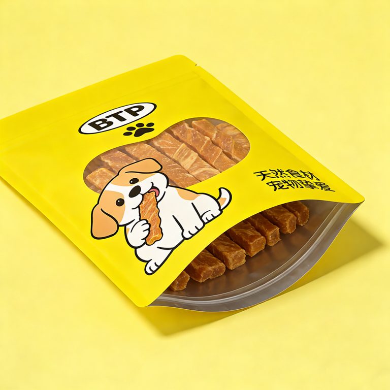 Custom Printed window Ziplock pet Snack Food Stand up plastic Packaging Bag 6
