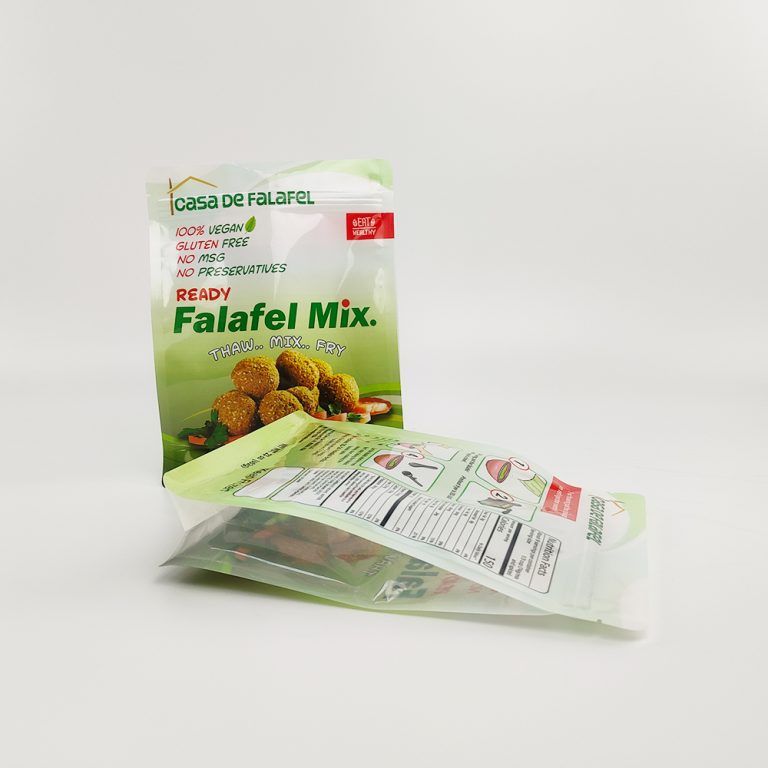 Custom Resealable Fresh Keeping Food ziplock Stand up Flat Bottom Packaging Bag 1