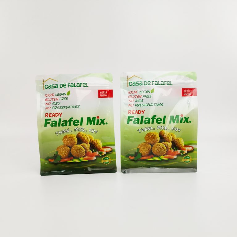 Custom Resealable Fresh Keeping Food ziplock Stand up Flat Bottom Packaging Bag 3