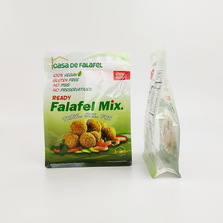 Custom Resealable Fresh Keeping Food ziplock Stand up Flat Bottom Packaging Bag 5