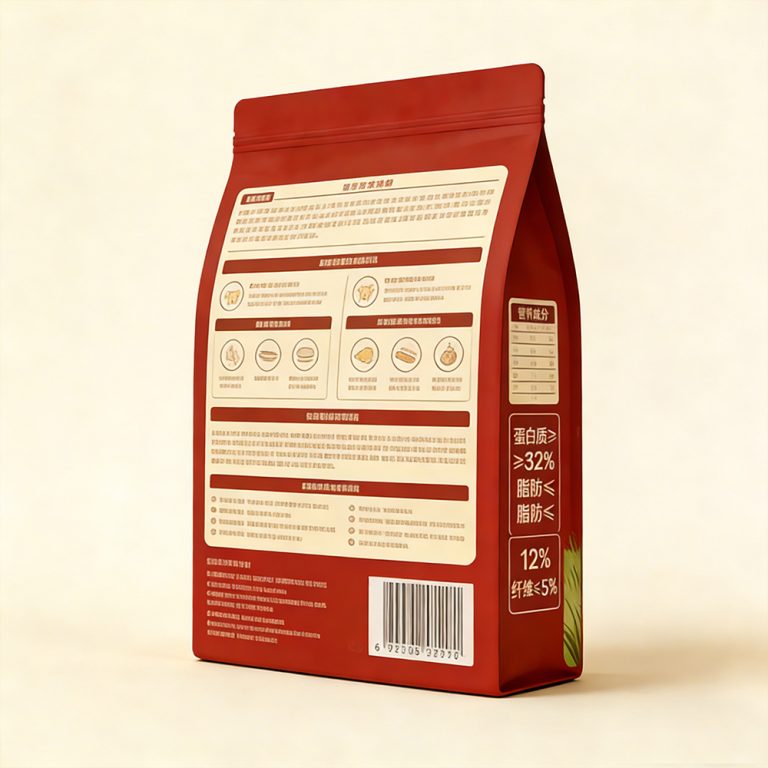 Custom Resealable Pet Dog Food zip lock Flat Bottom plastic packaging Bag 6