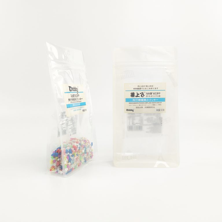 Custom Transparent Resealable Fresh Keeping Food ziplock Flat Bottom plastic Packaging Bag 2