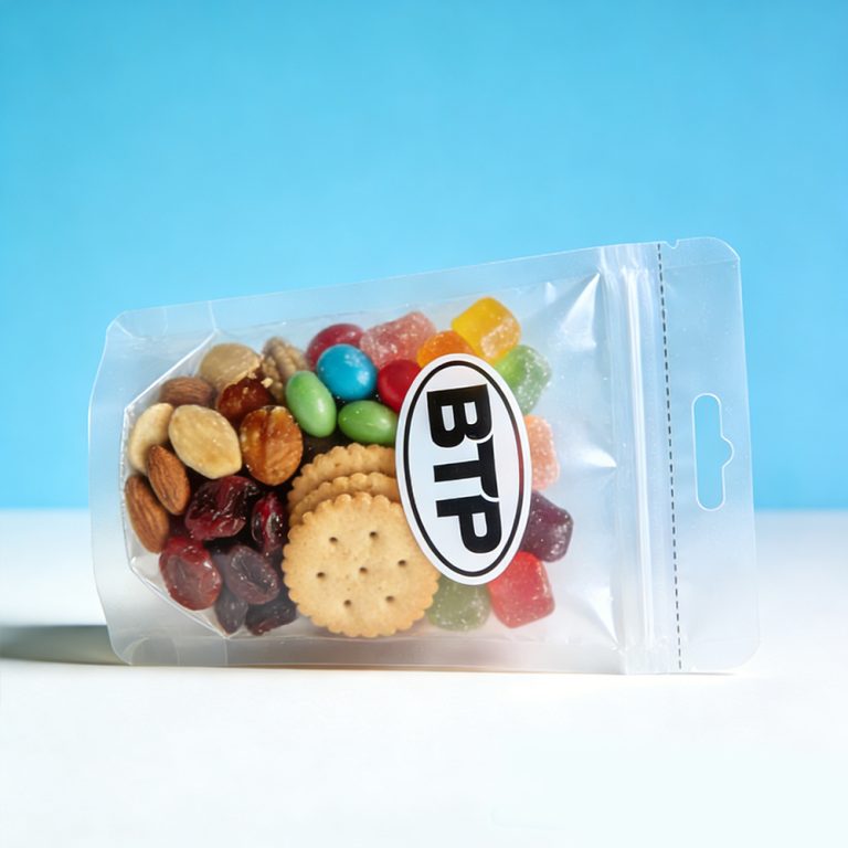 Custom Transparent Zip lock candy Snack Food Stand up plastic Packaging pouch 5