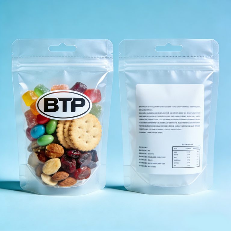 Custom Transparent Zip lock candy Snack Food Stand up plastic Packaging pouch 6