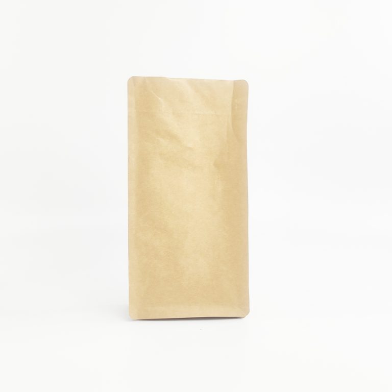 Custom kraft paper with Degassing Valve zip lock Coffee Flat Bottom Bag 6