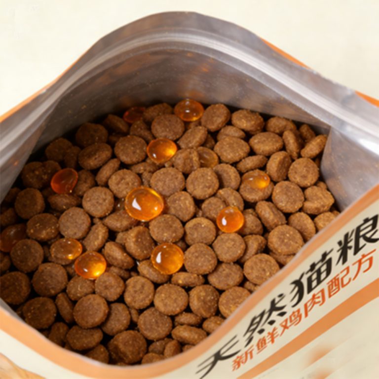 Custom logo Aluminum Foil Zip lock Pet cat Food Flat Bottom Bag 6