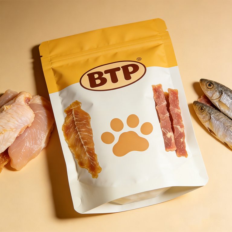 Custom logo Aluminum Foil Zipper Pet cat Snack Food Stand up pouch 3