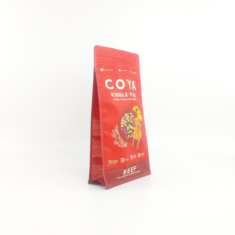 Custom logo Flat Bottom pet Food plastic Packaging Resealable zip lock bag 2