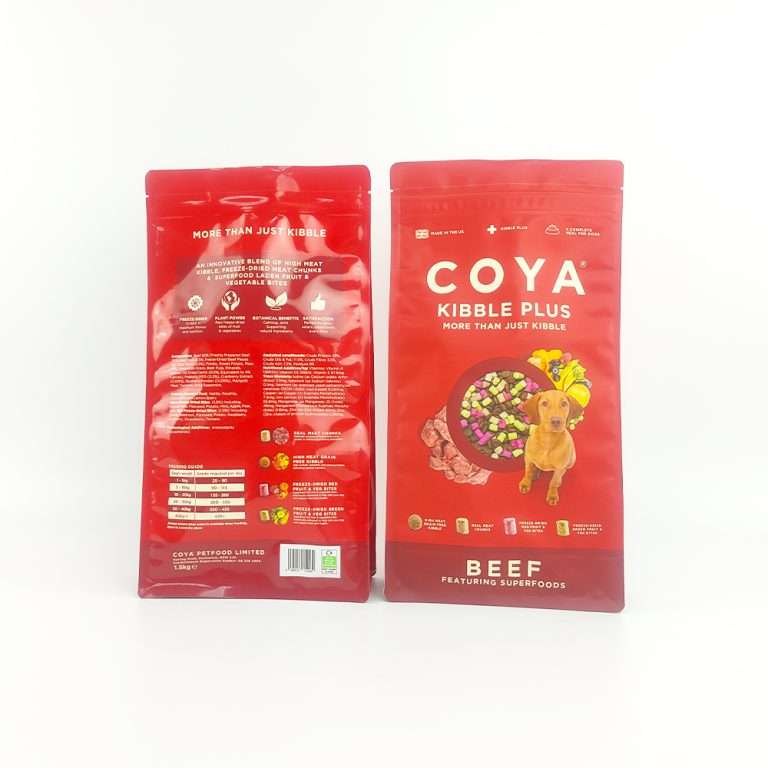 Custom logo Flat Bottom pet Food plastic Packaging Resealable zip lock bag 6