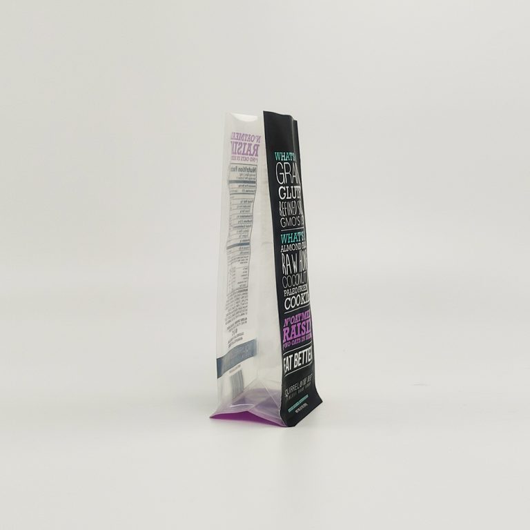 Custom logo Food Grade Transparent Stand up Flat Bottom plastic Packaging Bag 1