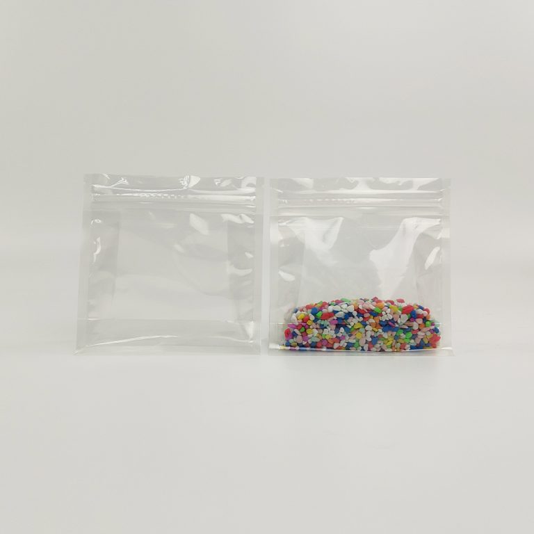 Custom logo Food Grade Transparent zip lock Flat Bottom plastic Packaging Bag 2