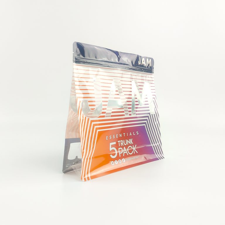 Custom logo Odor Proof for Underwear ziplock Flat Bottom plastic Packaging Bag 4