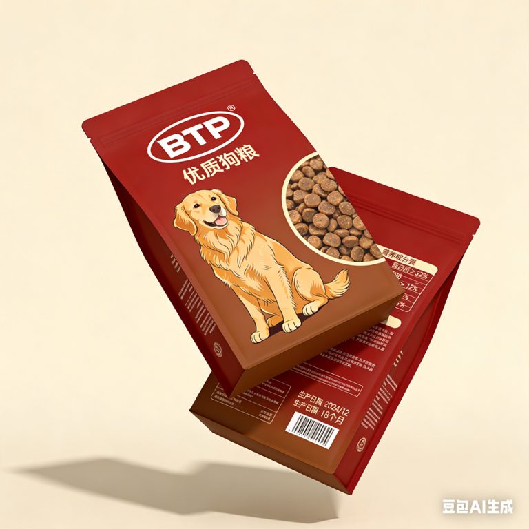 Custom logo Pet Cat Dog Food Stand up Flat Bottom plastic Bag 4