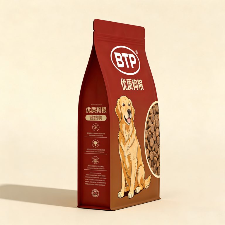 Custom logo Pet Cat Dog Food Stand up Flat Bottom plastic Bag 5