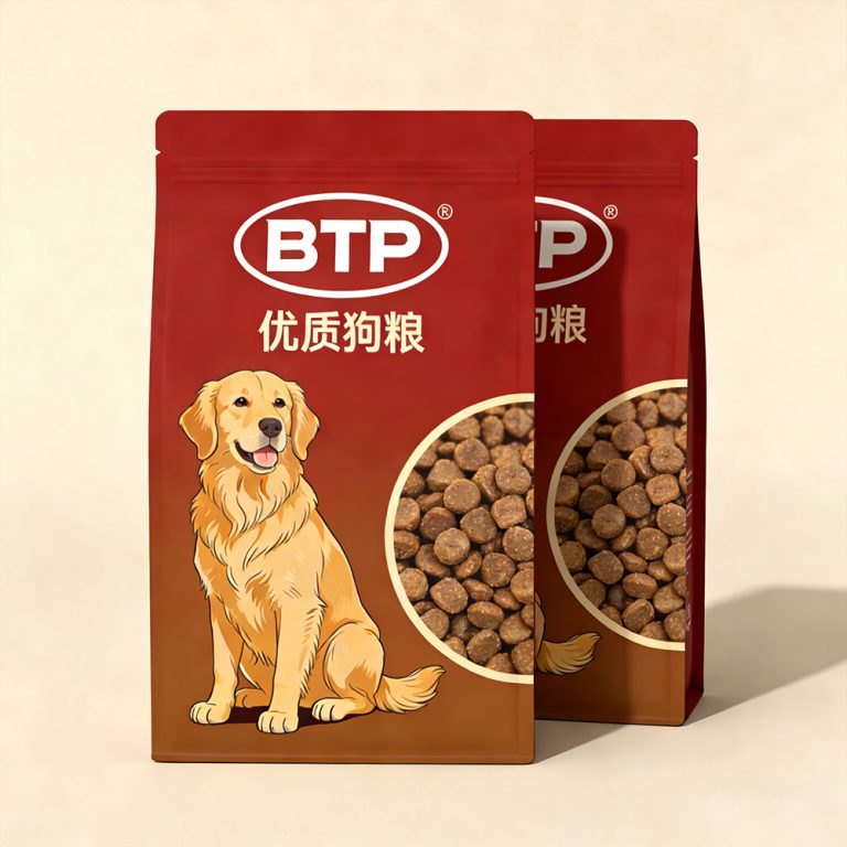 Custom logo Pet Cat Dog Food Stand up Flat Bottom plastic Bag 6