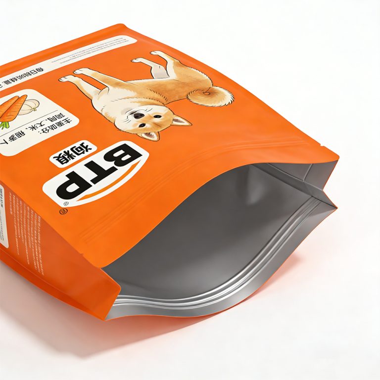 Custom logo Pet Food Moisture Proof Stand up Flat Bottom plastic Bag 6