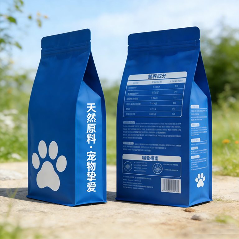 Custom logo Pet cat Dog Snack Food Zip lock Flat Bottom Bag 2