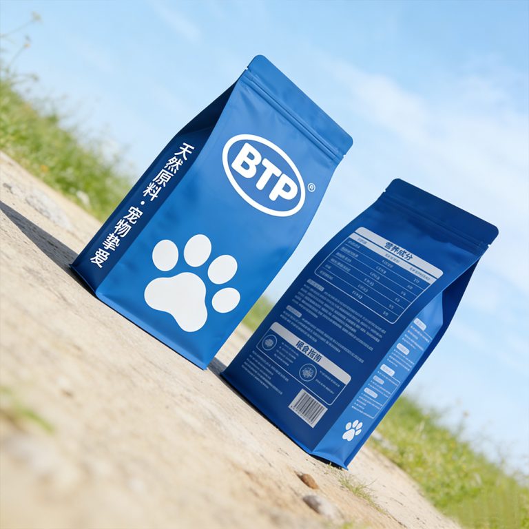 Custom logo Pet cat Dog Snack Food Zip lock Flat Bottom Bag 3