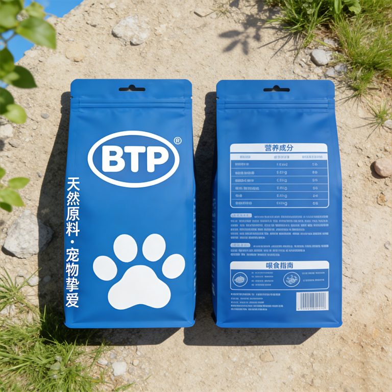 Custom logo Pet cat Dog Snack Food Zip lock Flat Bottom Bag 4