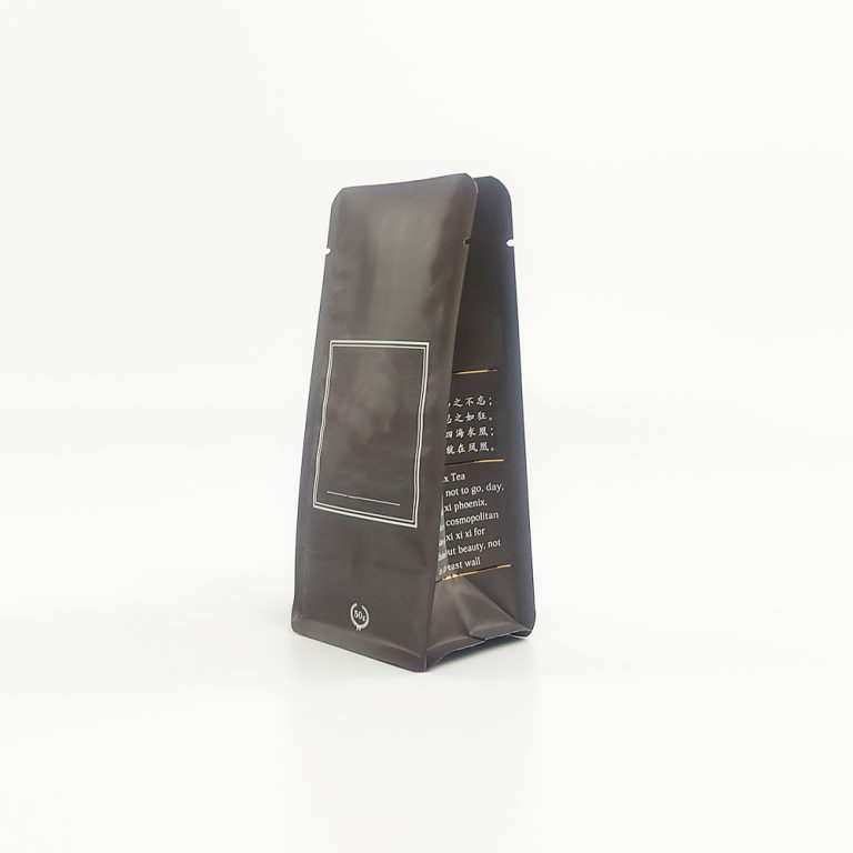 Custom logo tea and coffee Flat Bottom stand up plastic Packaging Bag 1