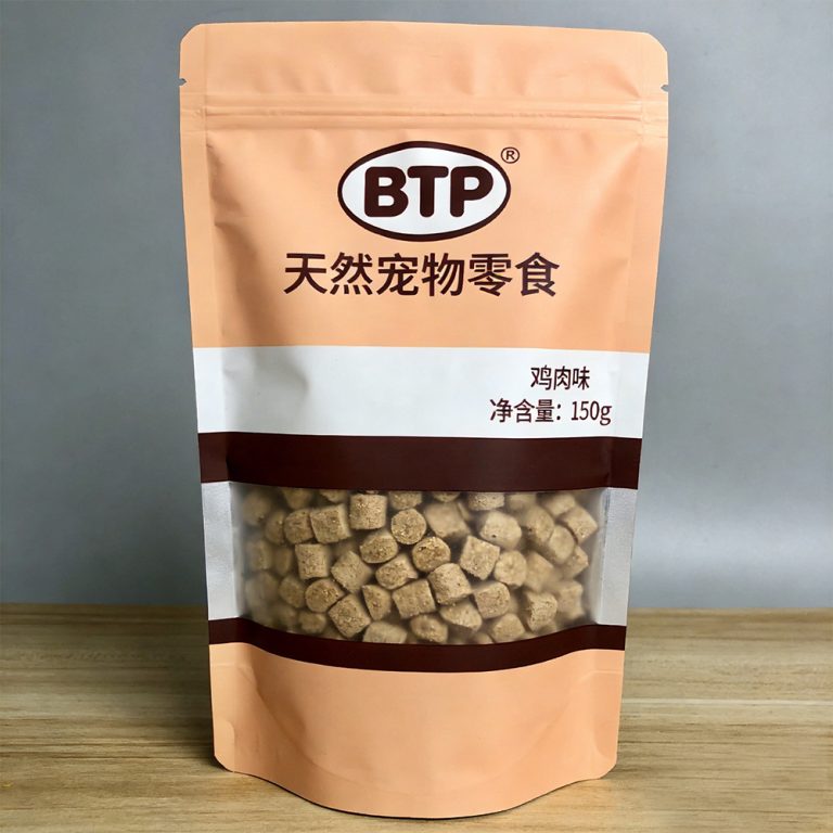 Custom logo window Aluminum Foil Zipper Pet Snack Food Stand up pouch 1