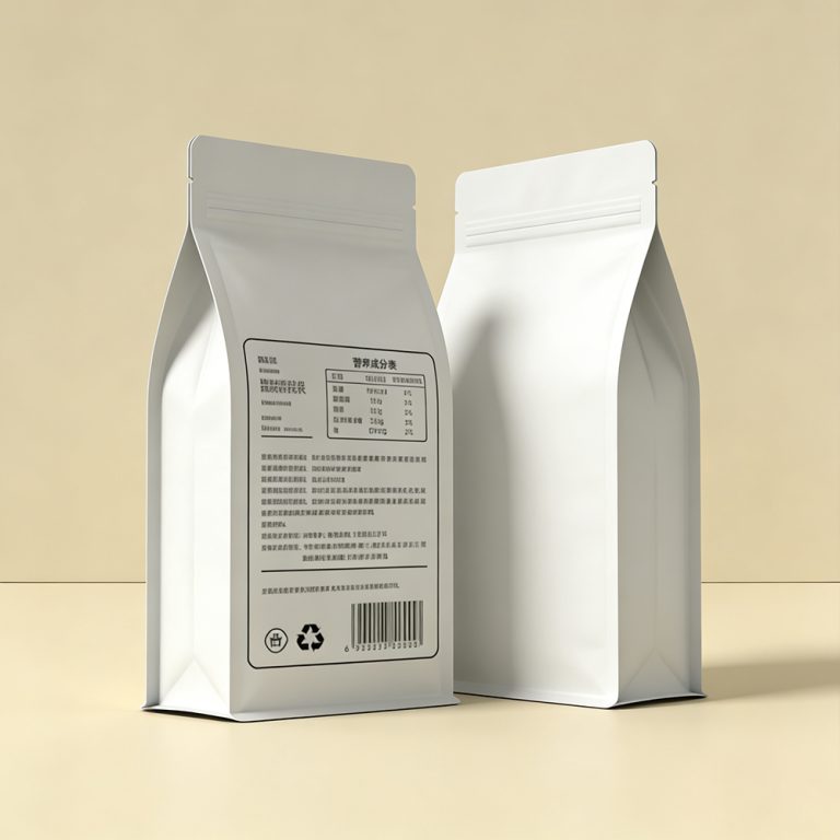 Custom logo window Ziplock Snack Food Stand up Flat Bottom Packaging Bag 3