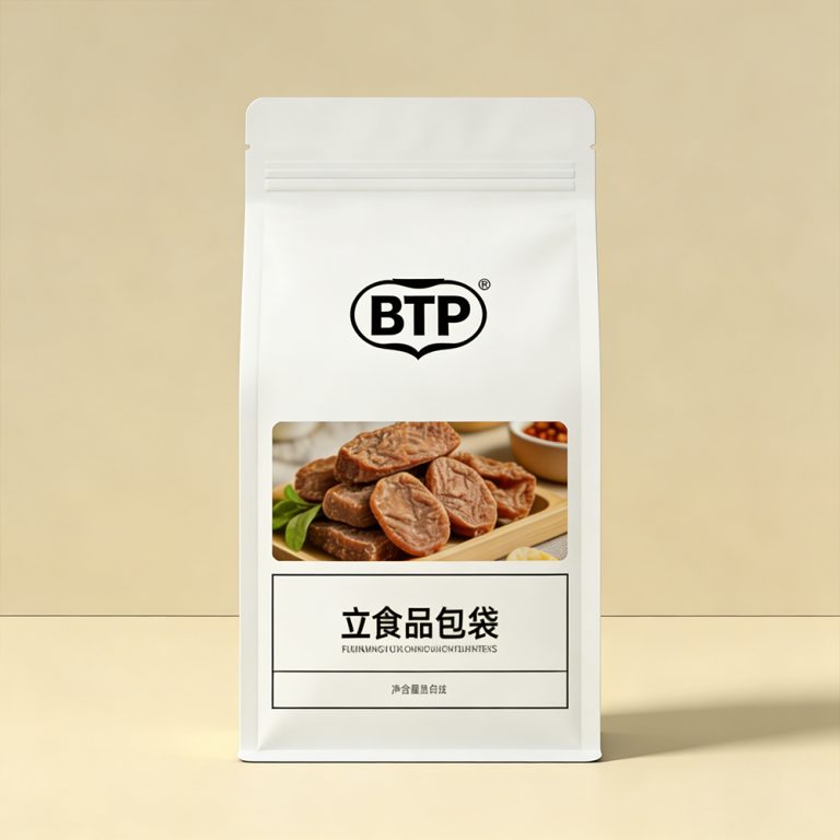 Custom logo window Ziplock Snack Food Stand up Flat Bottom Packaging Bag 4