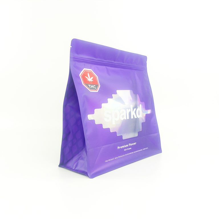 Custom window Food Grade Transparent zipper Flat Bottom plastic Packaging holographic Bag 6