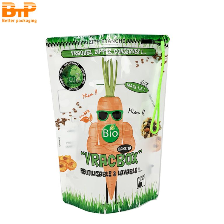 Custom Print Eco Friendly Recyclable Zipper Stand Up Pouch for Juice and Liquid Food Packaging 5