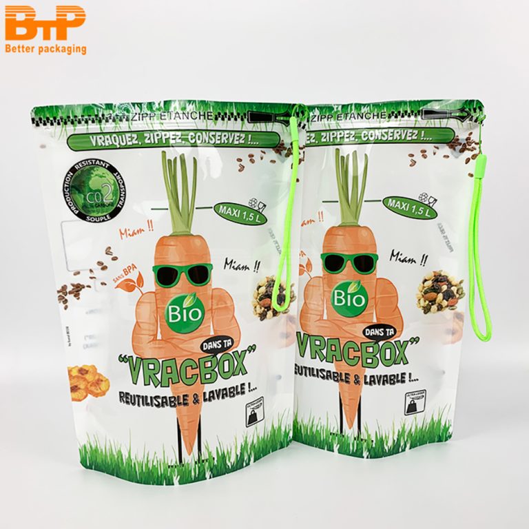 Custom Print Eco Friendly Recyclable Zipper Stand Up Pouch for Juice and Liquid Food Packaging 4