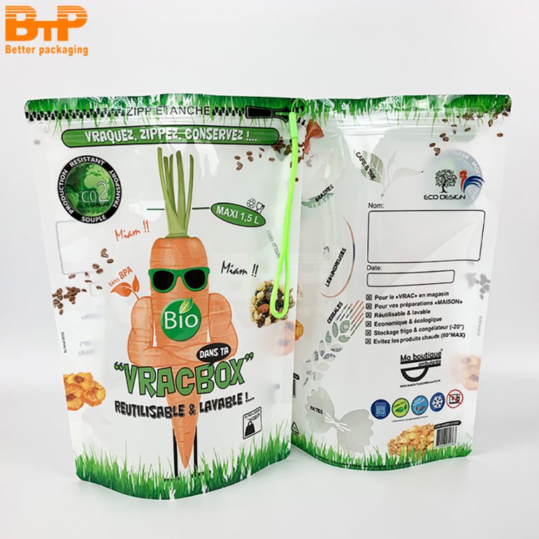 Custom Print Eco Friendly Recyclable Zipper Stand Up Pouch for Juice and Liquid Food Packaging 2