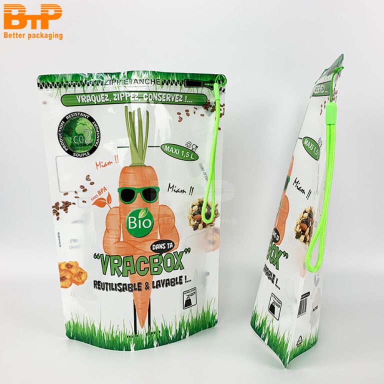 Custom Print Eco Friendly Recyclable Zipper Stand Up Pouch for Juice and Liquid Food Packaging 1