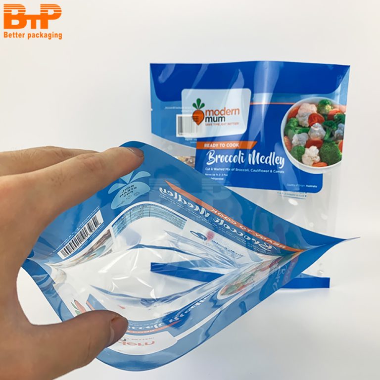 Eco Friendly Recyclable Stand Up Pouch with Zipper for Fresh Fruits and Vegetables Packaging 2