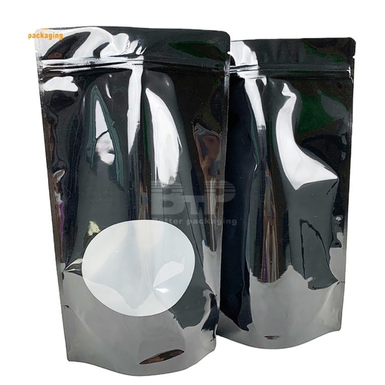 Custom Printed Food snack Doypack Smell Proof Transparent Window Stand up Pouch Zipper Bag  2