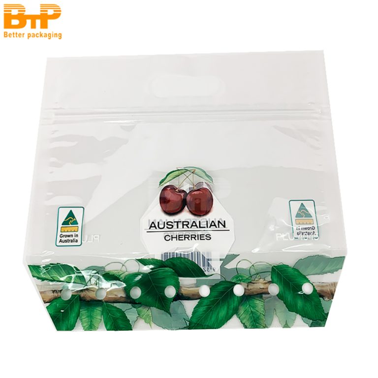 Custom Print Grape fruit food bag Stand up Pouch perforated portable zipper bag packaging bag 6