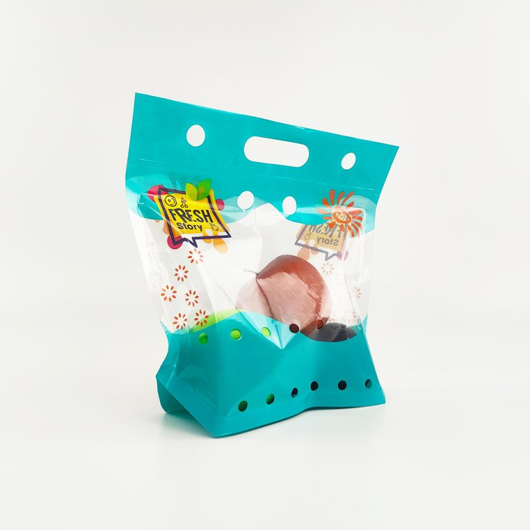 Hole punching design Grade Fresh Keeping fruit plastic packaging doypack ziplock bag 2