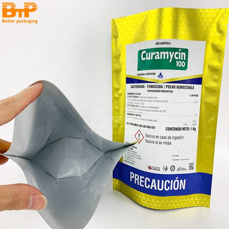 Customized Printed Mylar Golden Industrial Aluminum Foil Stand-up Pouch Plastic Packaging Bag 3