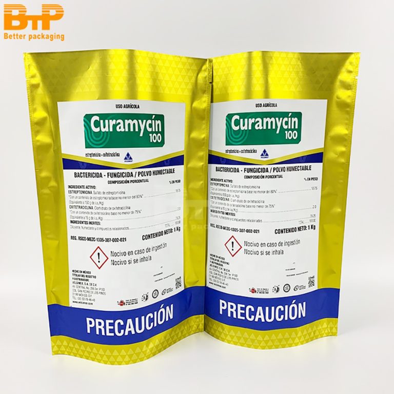 Customized Printed Mylar Golden Industrial Aluminum Foil Stand-up Pouch Plastic Packaging Bag 4