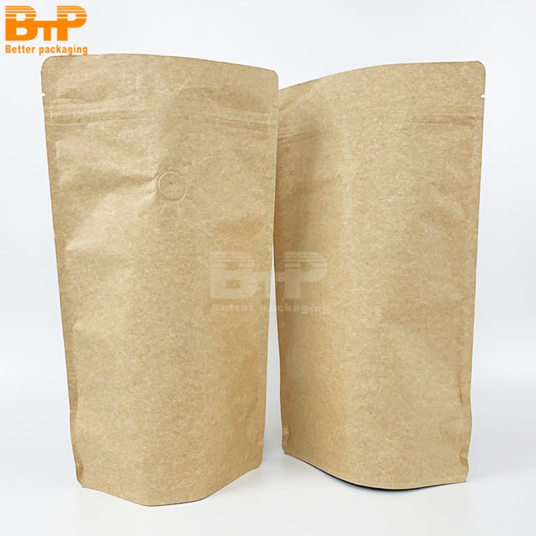 Custom logo Kraft Paper Stand Up Pouch Resealable Durable Eco Friendly For Food Product Packaging1