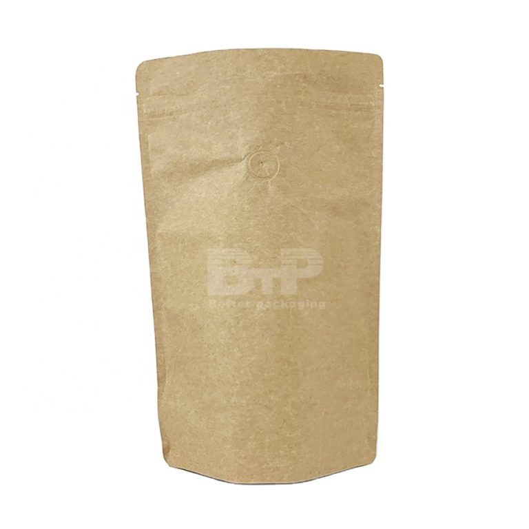 Custom logo Kraft Paper Stand Up Pouch Resealable Durable Eco Friendly For Food Product Packaging2