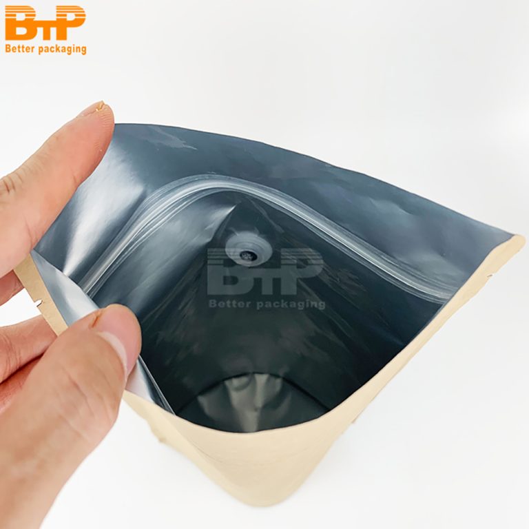 Custom logo Kraft Paper Stand Up Pouch Resealable Durable Eco Friendly For Food Product Packaging5