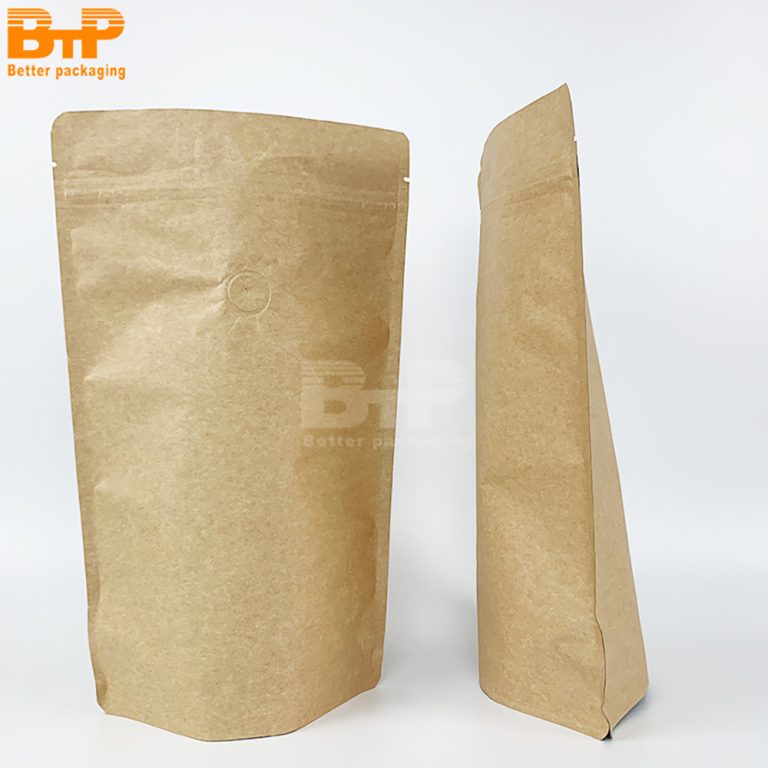 Custom logo Kraft Paper Stand Up Pouch Resealable Durable Eco Friendly For Food Product Packaging4
