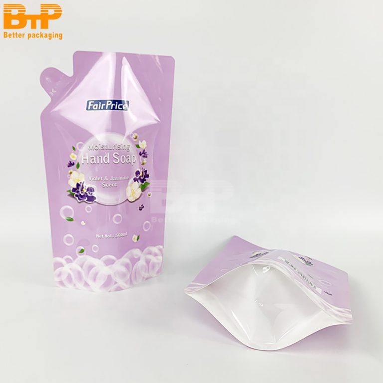 Custom Printed Plastic Laundry Detergent Packaging Liquid Special shaped Stand up Pouch 1