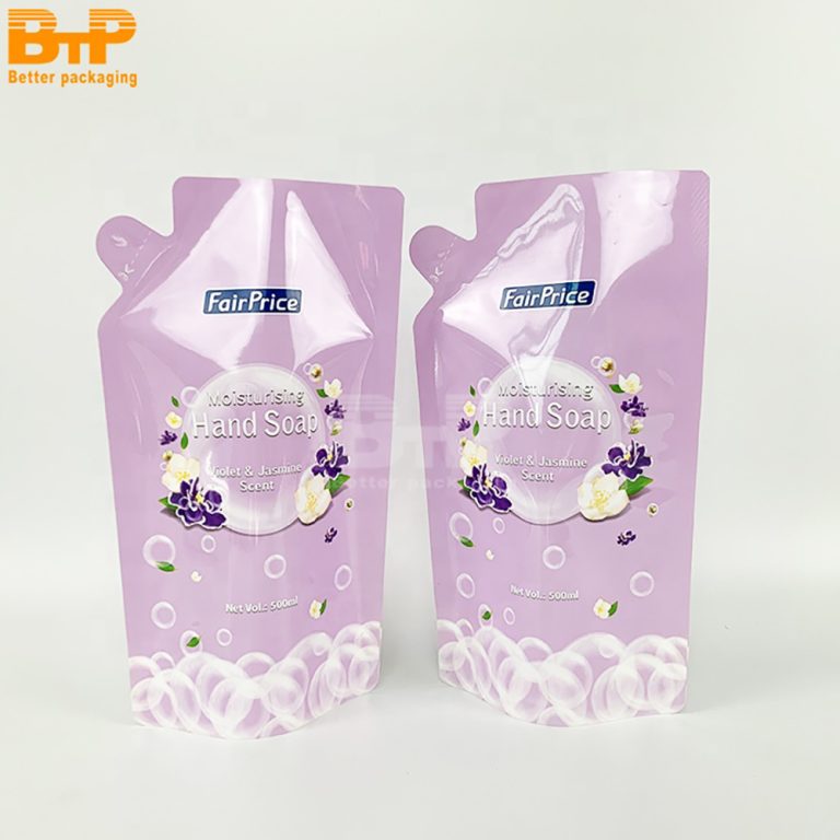 Custom Printed Plastic Laundry Detergent Packaging Liquid Special shaped Stand up Pouch 2