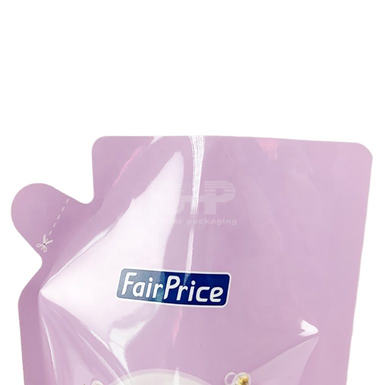 Custom Printed Plastic Laundry Detergent Packaging Liquid Special shaped Stand up Pouch 4