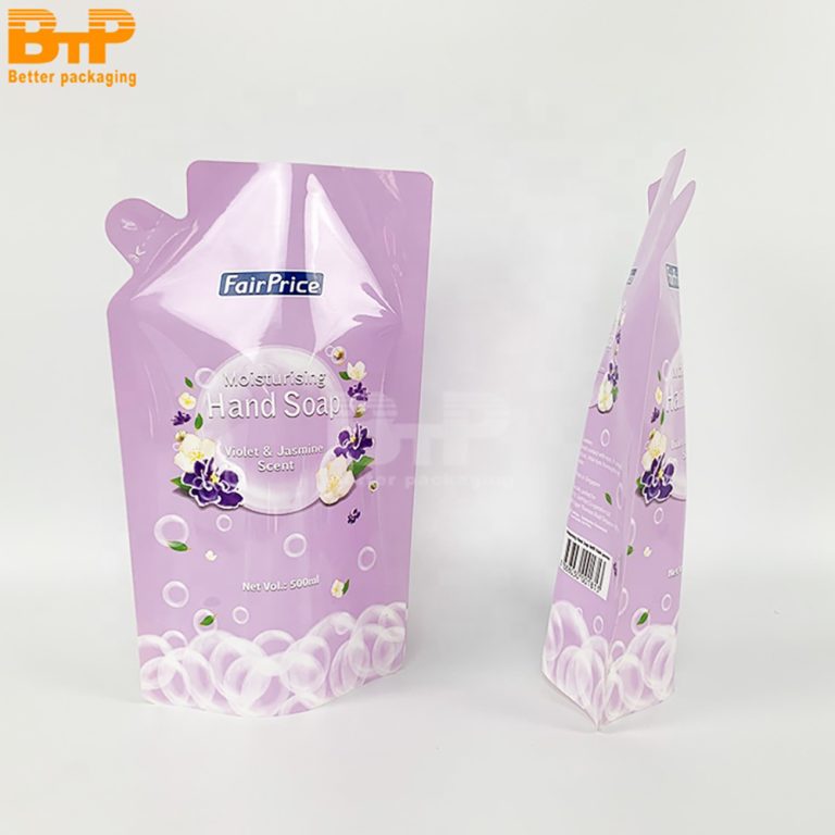 Custom Printed Plastic Laundry Detergent Packaging Liquid Special shaped Stand up Pouch 5