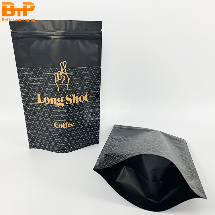 Custom Printed Aluminum Foil Lined Coffee Stand up Pouch Zipper Bag 4