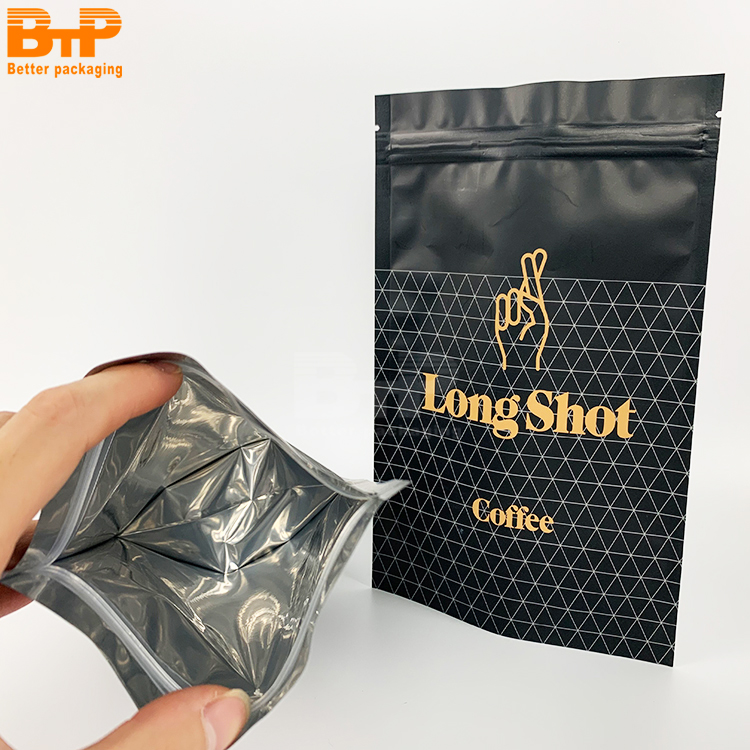 Custom Printed Aluminum Foil Lined Coffee Stand up Pouch Zipper Bag 5